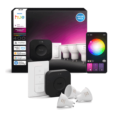 8720169374546 - Hue Starter Kit Pro 3 GU10 bulbs + Dimmer switch + Bridge Pro