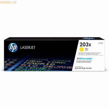 Hewlett Packard HP Toner 203X Gelb (ca. 2.500 Seiten)