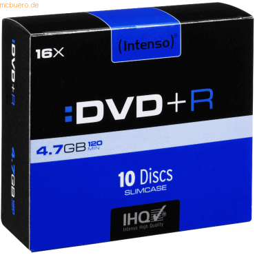 Intenso International Intenso DVD+R 4,7GB 16x Speed Slim Case 10