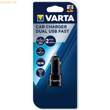 Varta VARTA Car Charger Dual USB Type C PD & USB A