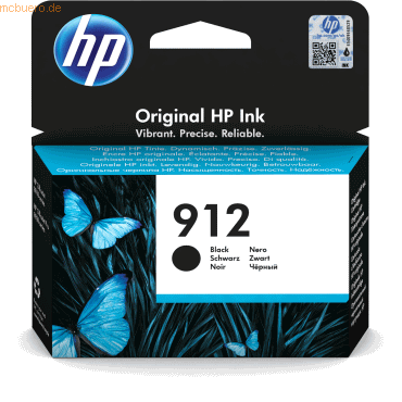 Hewlett Packard HP Tintenpatrone Nr. 912 3YL80AE Schwarz (ca. 300 Seit