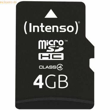 Intenso International Intenso 4GB microSDHC Class 4 + SD-Adapter