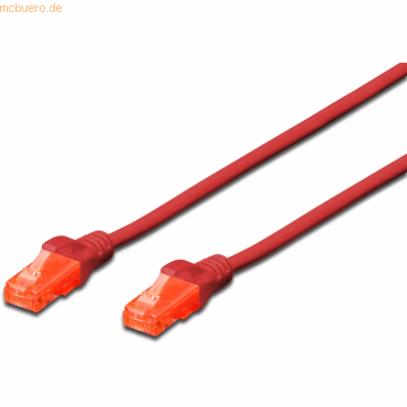 4016032387930 - DIGITUS Patch-Kabel RJ-45 (M) zu RJ-45 (M) 5m Kupfer U UTP Cat 6 rot (DK-1617-050 R)