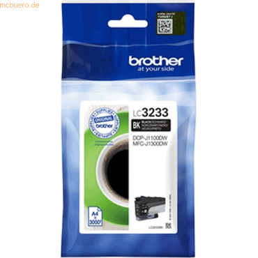 Brother Brother Tintenpatrone LC-3233BK Schwarz (ca. 3000 Seiten)