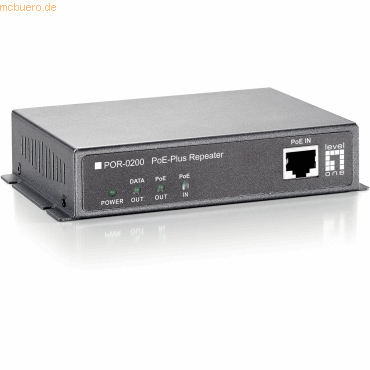 Digital data communication LevelOne POR-0200 PoE-Plus-Repeater