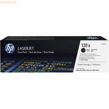 Hewlett Packard HP 131X LaserJet Toner CF210XD Schwarz (2x ca.2.400 Se