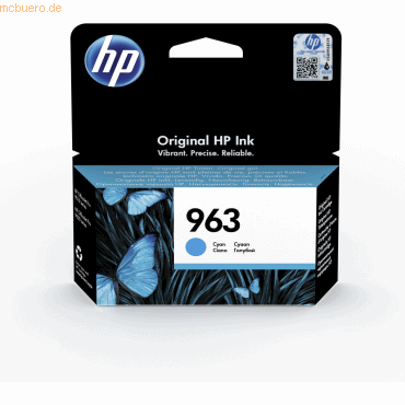 Hewlett Packard HP Tintenpatrone Nr. 963 3JA23AE Cyan (ca. 700 Seiten)
