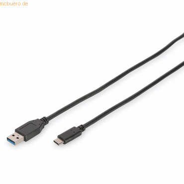 Assmann DIGITUS USB Type-C Anschlusskabel 1.0m, Type-C - A St/St