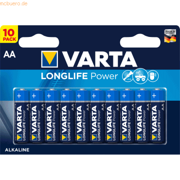 Varta VARTA Longlife Power, Batterie, AA, Mignon, 1,5V, 10Stk