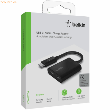 Belkin Belkin RockStar USB-C Audio- und Ladeadapter, schwarz