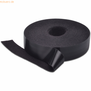 Assmann DIGITUS Velcro Klettband, 20 mm breit, 10 m Rolle, Schwarz