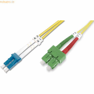 4016032309277 - Assmann Electronic - digitus lwl Patch-Kabel Glasfaser - 2-m OS2 - sc apc auf lc Stecker - Fiber Netzwerk - Duplex - Single-Mode 09 125 µ