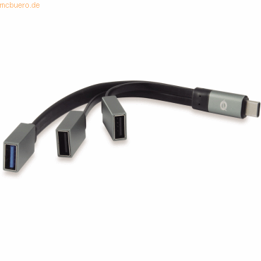 4015867205082 - HUBBIES USB 31 Type-C zu 1-Port USB 30 + 2-Port-USB-20-Kabel-Hub grau