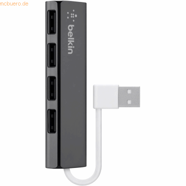 Belkin Belkin USB 2.0 HUB, 1:4, SLIM, Passiv, Schwarz