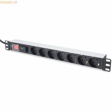 Assmann DIGITUS 1HE Alu PDU 16A Plug, 7-fach, Schalter, Überspannungs.