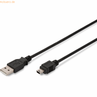 4016032282914 - USB-Kabel usb 20 usb-a Stecker USB-Mini-B Stecker 300 m Schwarz AK-300108-030-S - Digitus