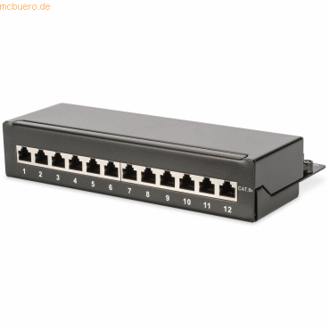 Assmann DIGITUS Desktop cat.6A, Patchpanel, 12-port RJ45, 8P8C, LSA