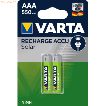 Varta VARTA RECHARGE ACCU Solar AAA 550mAh Blister 2