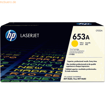 Hewlett Packard HP Toner CF322A 653A gelb (ca. 16.500 Seiten)