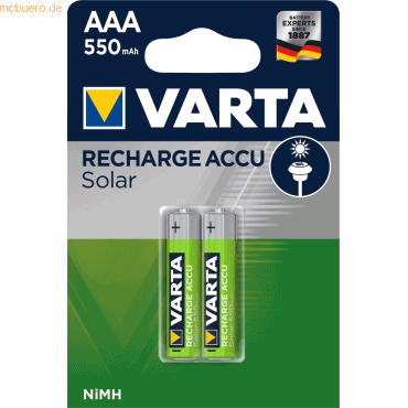 Varta VARTA RECHARGE ACCU Solar AAA 550mAh Blister 2