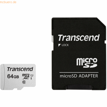 Transcend Transcend microSDXC 64GB Premium 300S Class 10 + SD-Adapter