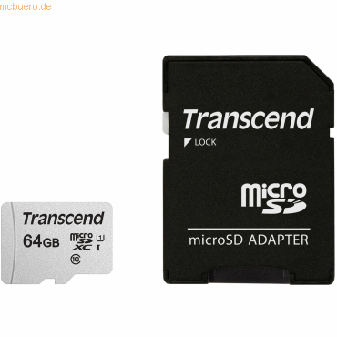 Transcend Transcend microSDXC 64GB Premium 300S Class 10 + SD-Adapter