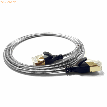 4250367776131 - wantecWire Patchkabel gepanzert CAT6a 38mm silber 20m