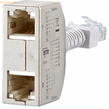 Metz Connect RJ45 Anschlussverdoppler (Telefon/Telefon) 2 Stück