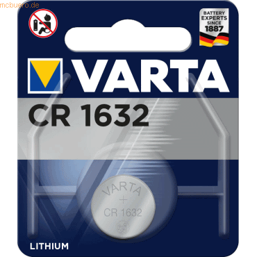 Varta VARTA Knopfzellenbatterie Electronics CR1632 Lithium