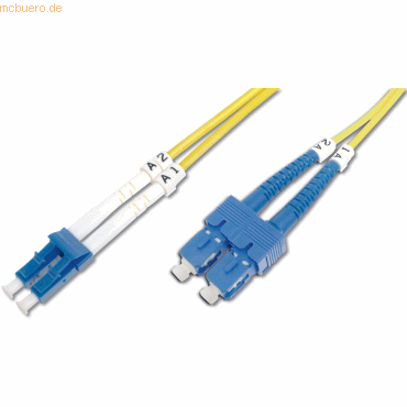 Assmann LWL Patchk., LC/SC OS2, Singlemode 09/125 µ, Duplex, 3m