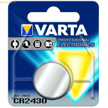 Varta VARTA Knopfzellenbatterie Electronics CR2430 Lithium