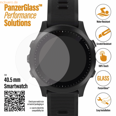 5711724036156 -  SmartWatch 405mm - Displayschutzglas - Displayschutz - Smartwatch - Transparent - Universal - Universal - Smartwatch 405mm - Garmin - Forerunner 235 - Garmin - Fenix 6X - Garmin - Fenix 6X Pro - Gehärtetes Glas - Polyethylenterephthalat (3615)