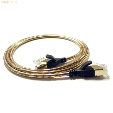 4250367776223 - wantecWire Patchkabel gepanzert CAT6a 38mm goldfarben 03m