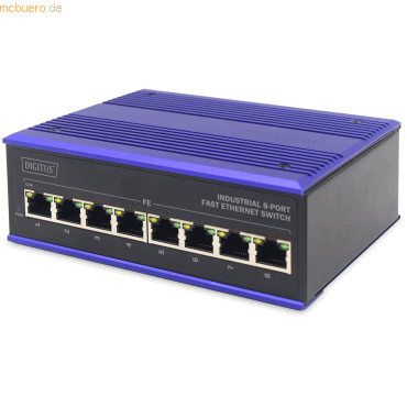 Assmann DIGITUS DN-650106 Industrieller 8-Port Fast Ethernet Switch