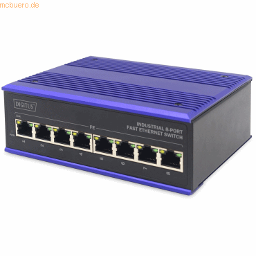 Assmann DIGITUS DN-650106 Industrieller 8-Port Fast Ethernet Switch