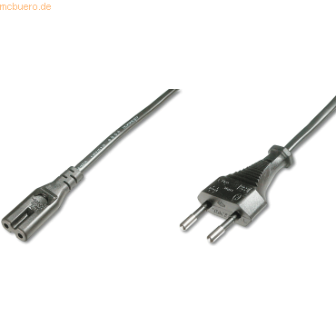 4016032311829 - Kaltgeräte Strom Netzkabel [1x Kleingeräte-Buchse C7 - 1x Euro-Stecker] 180 m Schwarz