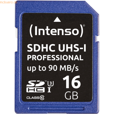 Intenso International Intenso 16GB SDHC UHS-I Professional Secure Digi