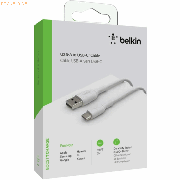 0745883788538 - weiß           CAB001bt3MWH USB-C USB-A Kabel      3m PVC weiß           CAB001bt3MWH CAB001bt3MWH 0745883788538