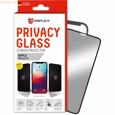 4028778107673 - DISPLEX Privacy 3D Displayschutzglas Passend für Handy-Modell iPhone XR iPhone 11 1 St