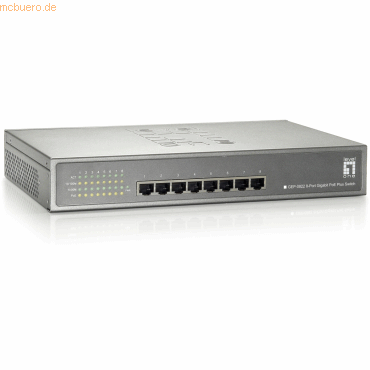 Digital data communication LevelOne GEP-0822 8-Port Gigabit PoE Plus S