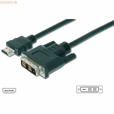 Assmann DIGITUS HDMI-Adapterkabel Typ A-DVI(18+1) St/St, 3.0m, Full HD
