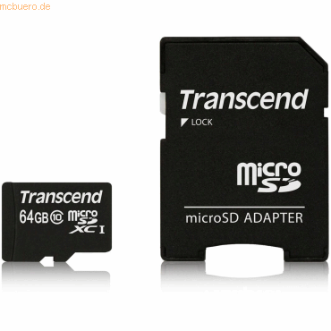 Transcend Transcend 64GB microSDXC Class 10 + SD-Adapter