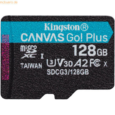 Kingston Technology Kingston 128GB microSDXC Canvas Go Plus 170R A2 U3