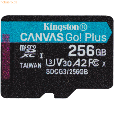 Kingston Technology Kingston 256GB microSDXC Canvas Go Plus 170R A2 U3