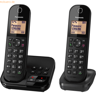 5025232836581 - KX-TGC422G - Schnurlostelefon - Anrufbeantworter mit Rufnummernanzeige - DECT - Schwarz + zusätzliches Handset (KX-TGC422GB)