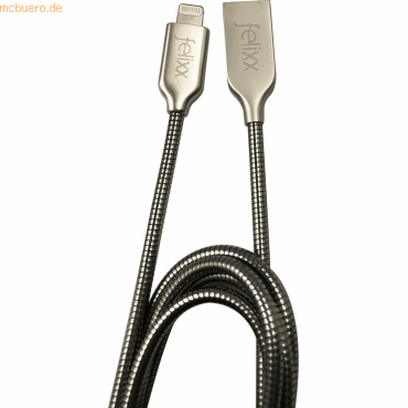 9120042773692 - Daten- Ladekabel Felixx Lightning (MFi) L 1 m geflochtenes Metall verwicklungssicher