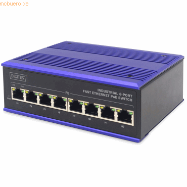 Assmann DIGITUS DN-650108 Industr. 8-Port Fast Ethernet PoE Switch