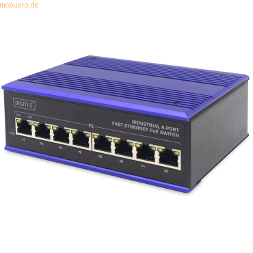 Assmann DIGITUS DN-650108 Industr. 8-Port Fast Ethernet PoE Switch