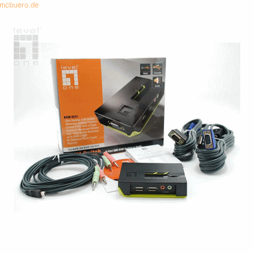 Digital data communication LevelOne KVM-0221 2-Port USB KVM Switch mit