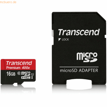 Transcend Transcend 16GB microSDHC Class 10 UHS-I 400x + SD Adapter
